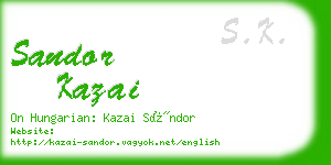 sandor kazai business card